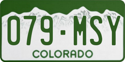 CO license plate 079MSY