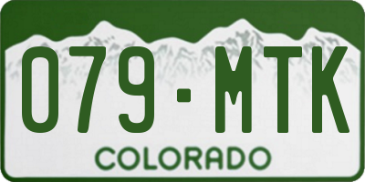 CO license plate 079MTK