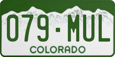 CO license plate 079MUL