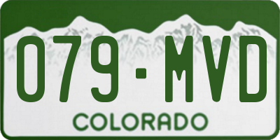 CO license plate 079MVD
