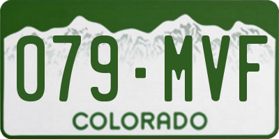 CO license plate 079MVF