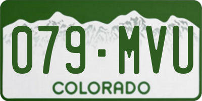 CO license plate 079MVU