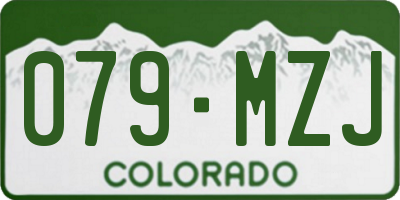CO license plate 079MZJ