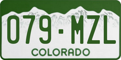 CO license plate 079MZL