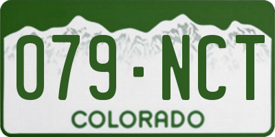 CO license plate 079NCT