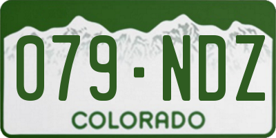 CO license plate 079NDZ