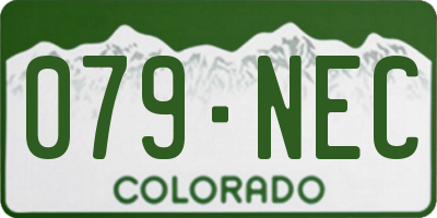 CO license plate 079NEC