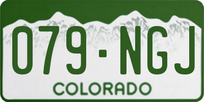 CO license plate 079NGJ