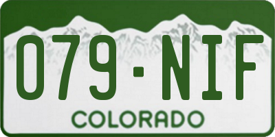 CO license plate 079NIF