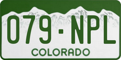 CO license plate 079NPL