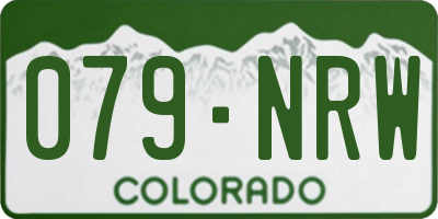 CO license plate 079NRW