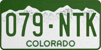 CO license plate 079NTK
