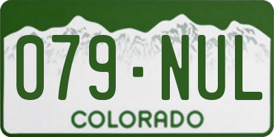CO license plate 079NUL