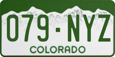 CO license plate 079NYZ