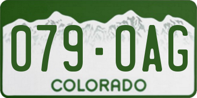 CO license plate 079OAG