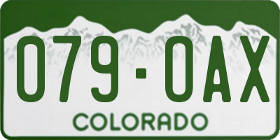CO license plate 079OAX