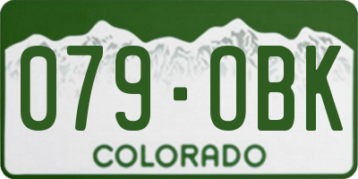 CO license plate 079OBK