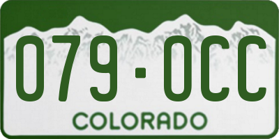 CO license plate 079OCC