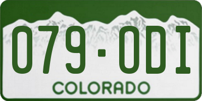 CO license plate 079ODI