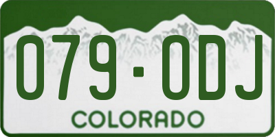 CO license plate 079ODJ