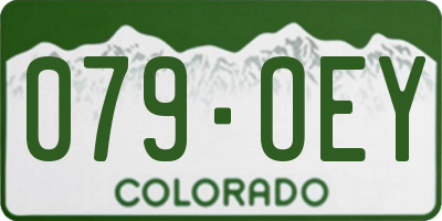 CO license plate 079OEY
