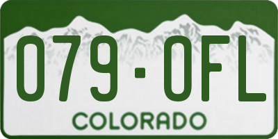 CO license plate 079OFL