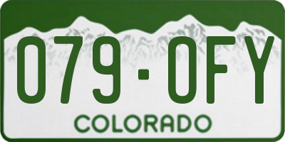 CO license plate 079OFY