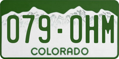 CO license plate 079OHM