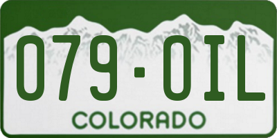 CO license plate 079OIL