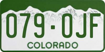 CO license plate 079OJF