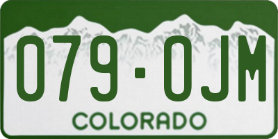 CO license plate 079OJM