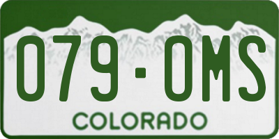 CO license plate 079OMS