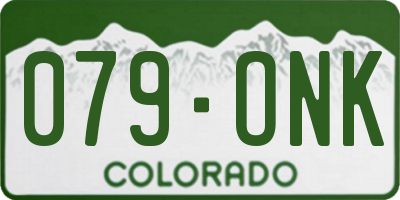 CO license plate 079ONK