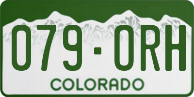 CO license plate 079ORH