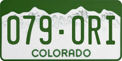 CO license plate 079ORI
