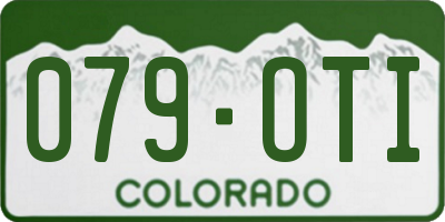 CO license plate 079OTI