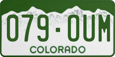 CO license plate 079OUM