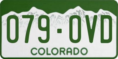 CO license plate 079OVD