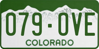CO license plate 079OVE
