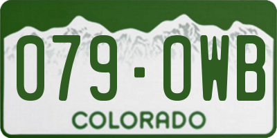 CO license plate 079OWB