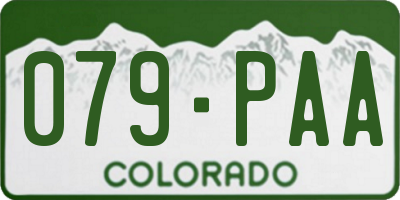 CO license plate 079PAA
