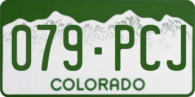 CO license plate 079PCJ