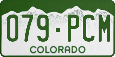 CO license plate 079PCM