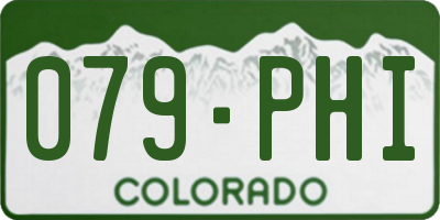 CO license plate 079PHI