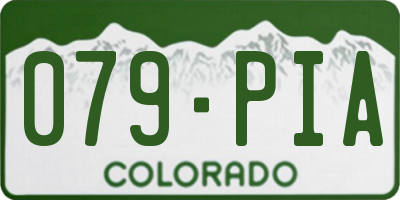 CO license plate 079PIA
