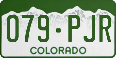 CO license plate 079PJR