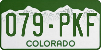 CO license plate 079PKF