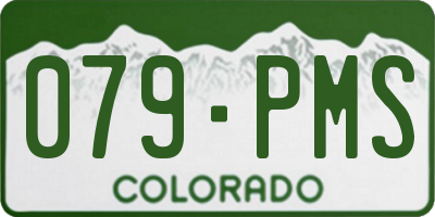 CO license plate 079PMS