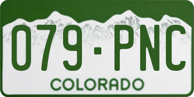 CO license plate 079PNC
