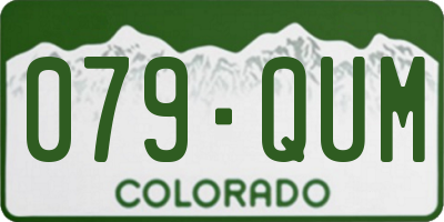 CO license plate 079QUM